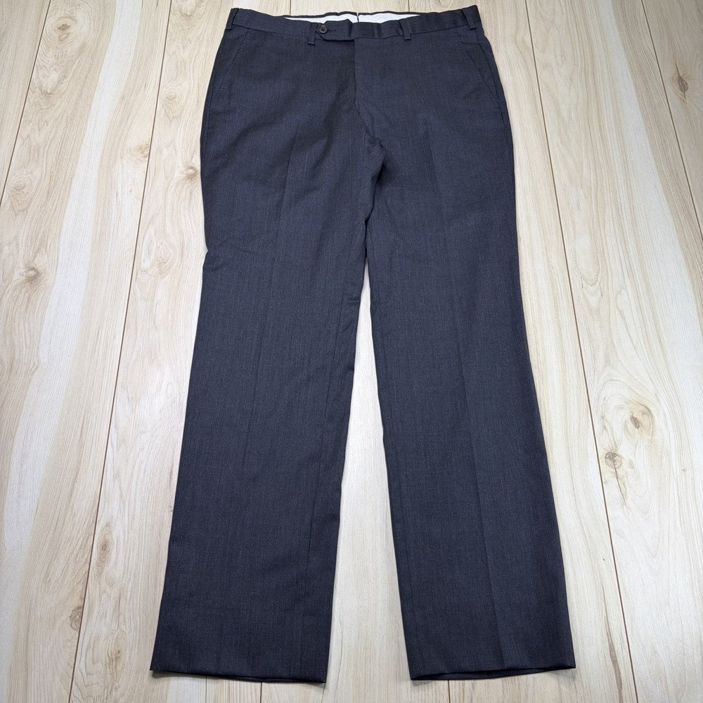 Ermenegildo Zegna Gray Twill Wool Suit Dress Pants Mens 33x31 Trousers - Picture 2 of 16